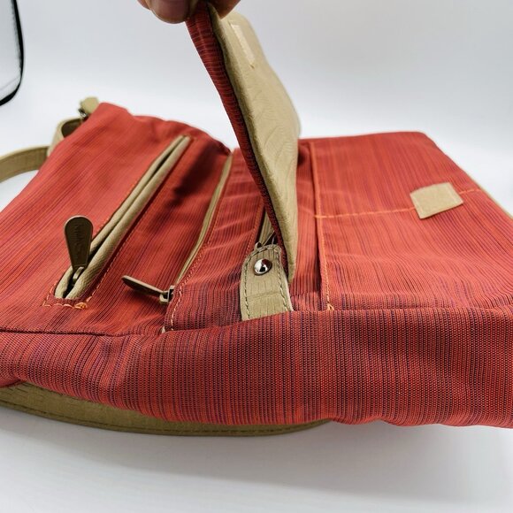 MultiSac Purse Crossbody Light Red Bag Strap Multiple Pockets Zip Snap Wallet - Picture 6 of 8